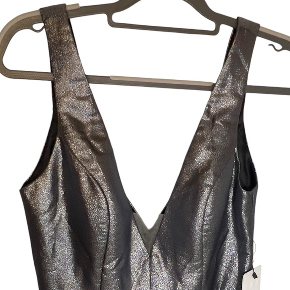 Witness Of Love Gun Metal Metallic Shimmer Prom Formal Cocktail Fairy Goth Gown - Picture 13 of 13